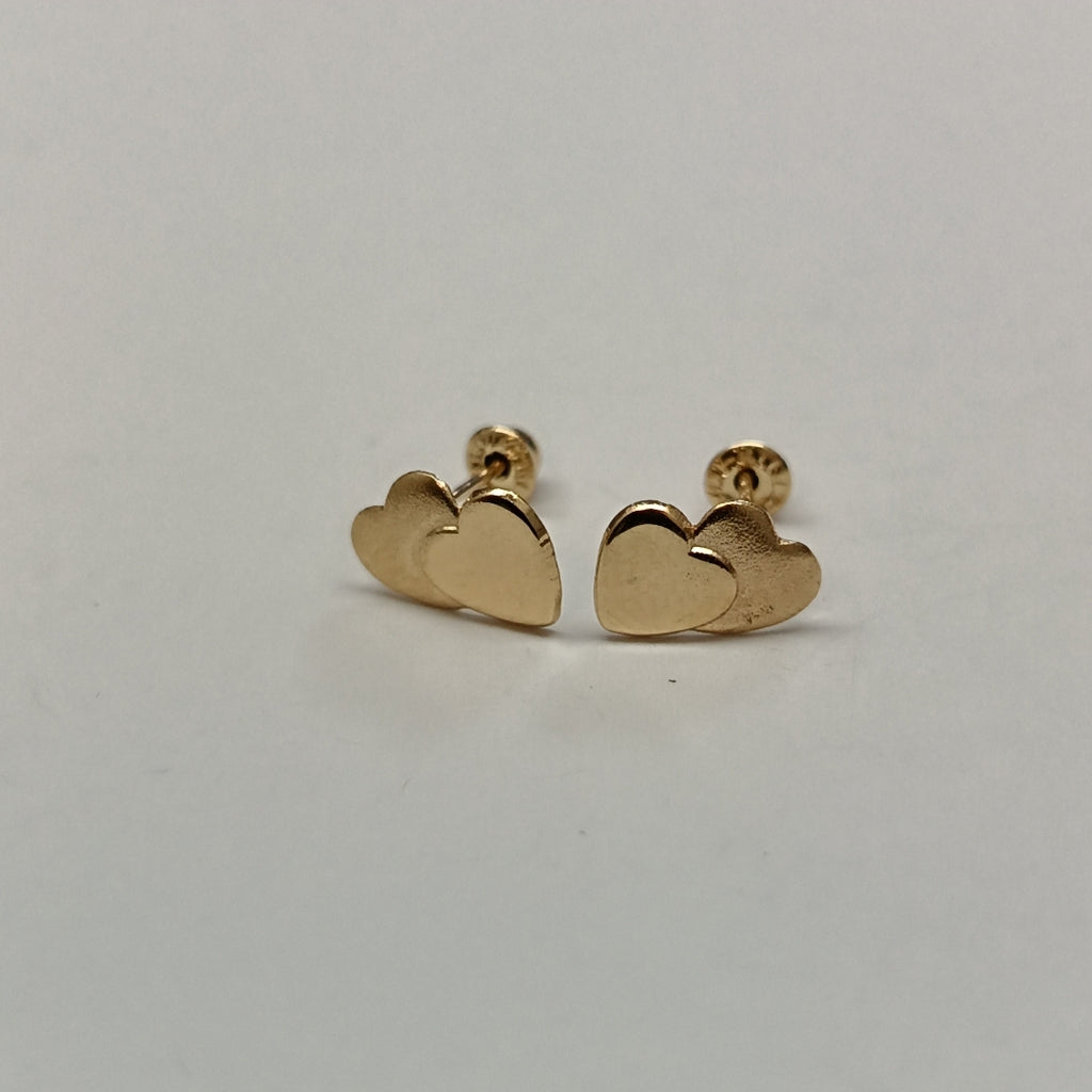 BROQUELES BROQUEL CORAZON DOBLE 14K 0.2171 GR (NUEVO)