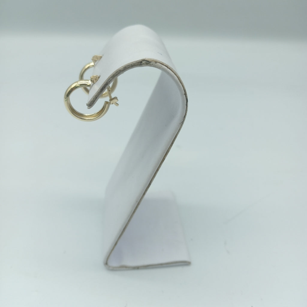 ARETES TEJIDO ARRACADAS LISAS 14K 2.1 GR (NUEVO)