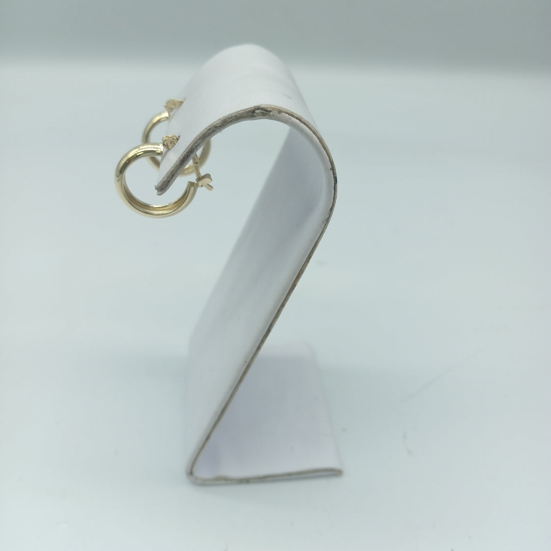 ARETES TEJIDO ARRACADAS LISAS 14K 2.1 GR (NUEVO)