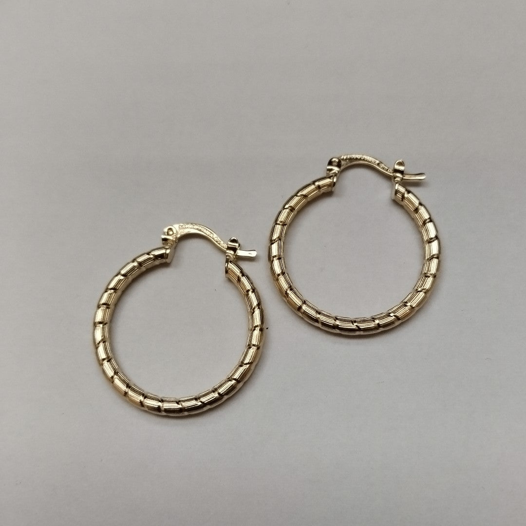 ARETES ARRACADAS LABRADAS 14K 3.2 GR (NUEVO)