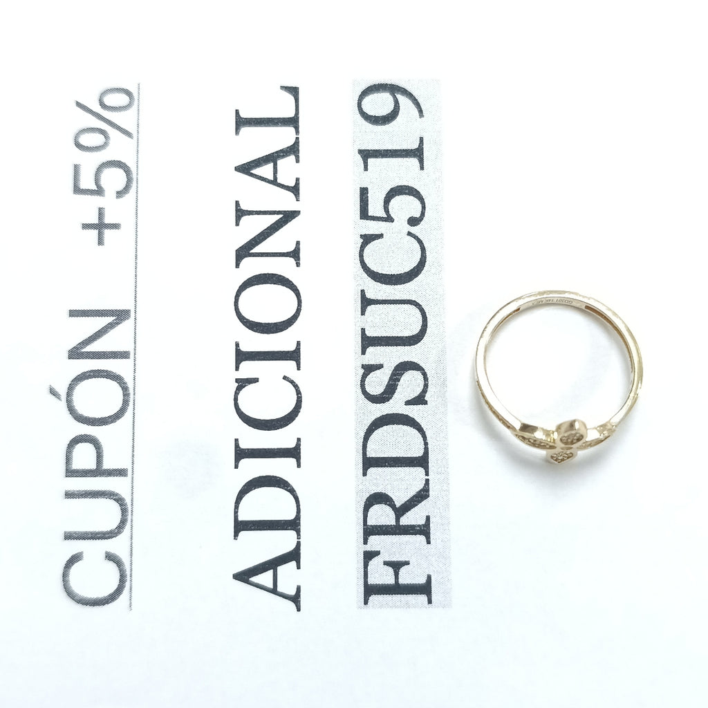 ANILLO ANILLITO FLOR C CIRCONIAS 14K 7 TALLA 1.9 GR (NUEVO)