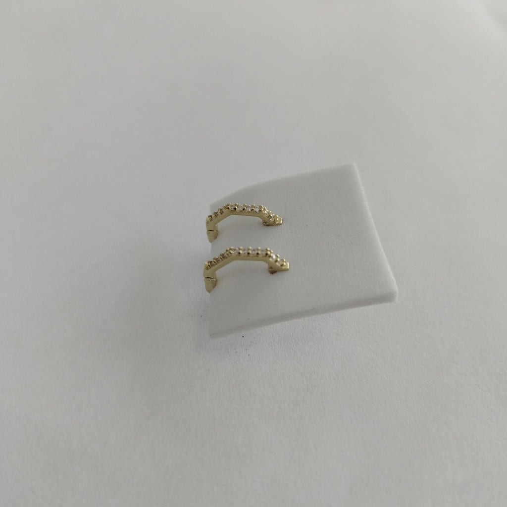 ARETES HUGIES C CIRCONIAS 14K 1.4 GR (NUEVO)