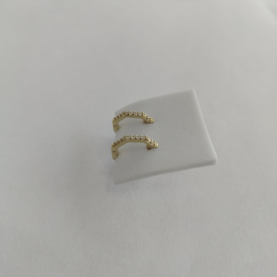 ARETES HUGIES C CIRCONIAS 14K 1.4 GR (NUEVO)