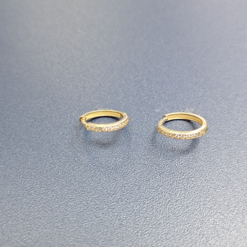 ARETES HUGGIES C CIRCONIA 14K 1.6 GR (NUEVO)