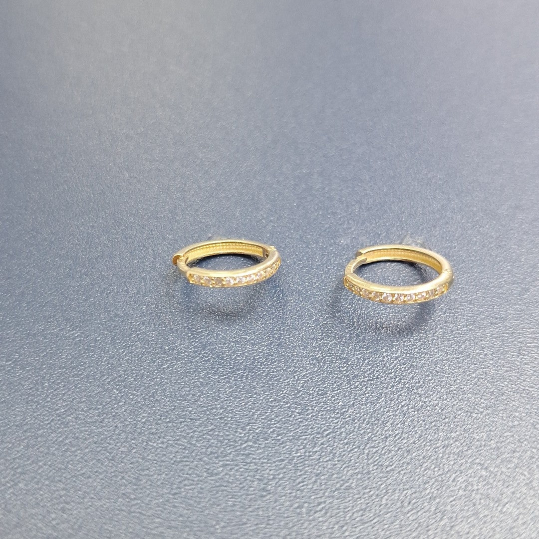 ARETES HUGGIES C CIRCONIA 14K 1.6 GR (NUEVO)