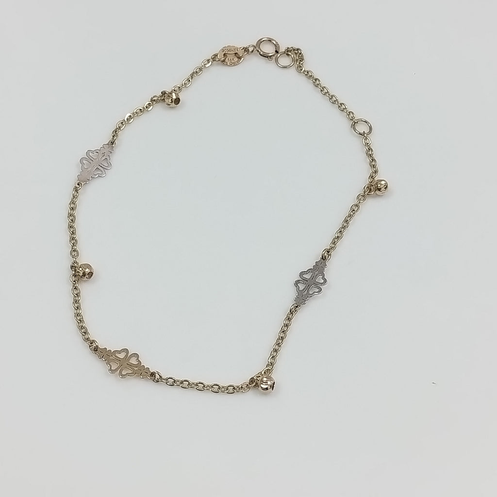 PULSERA ESPECIAL CON TREBOL 14K 18 CM 1.9 GR (NUEVO)
