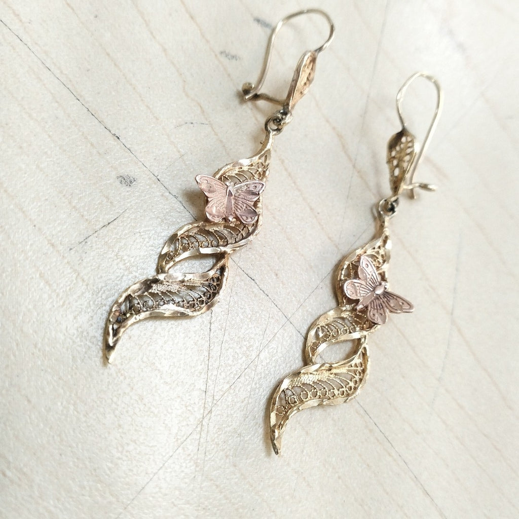 ARETES PAR ORO COMBINADO 10 K 4.4 GRMS (SEMINUEVO)