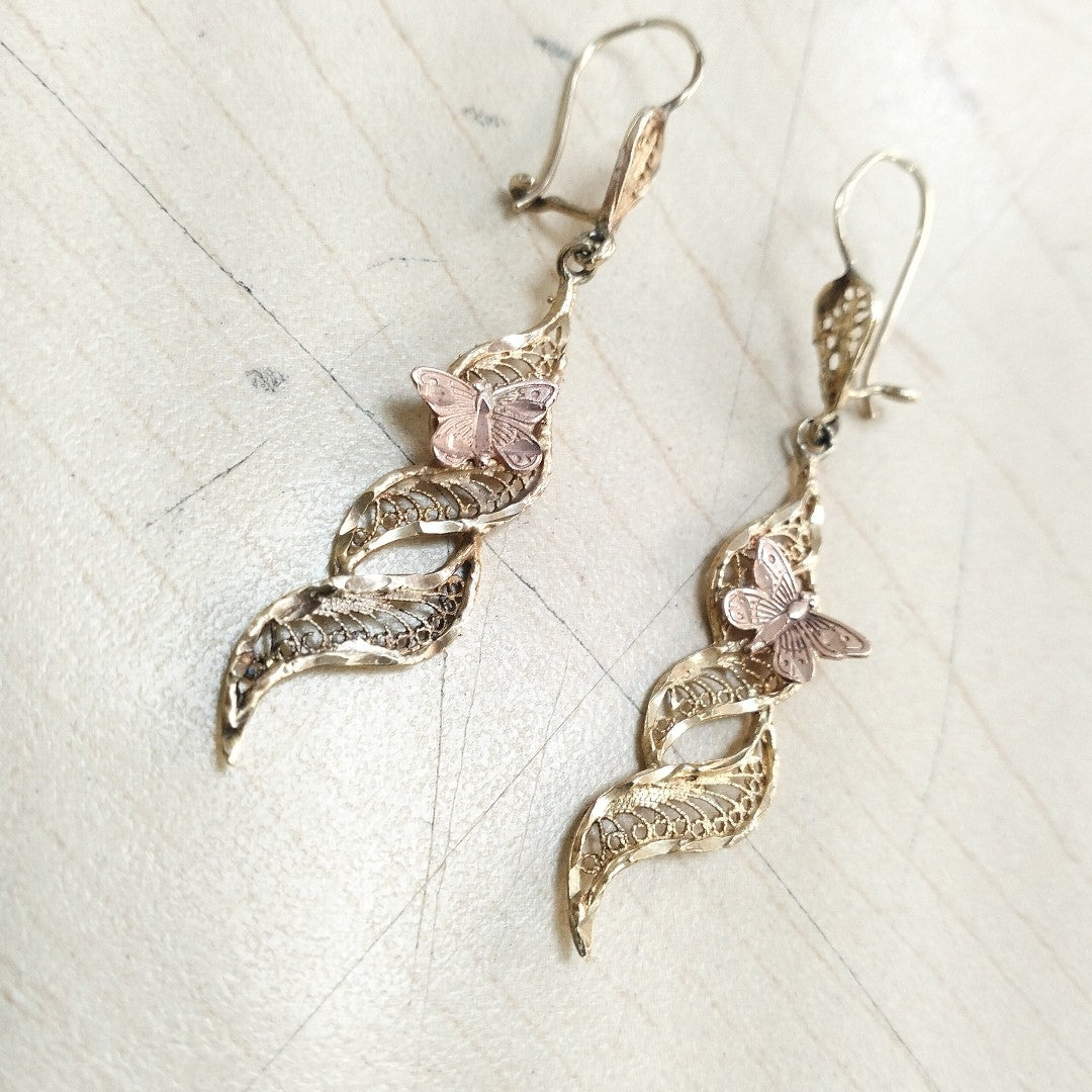 ARETES PAR ORO COMBINADO 10 K 4.4 GRMS (SEMINUEVO)
