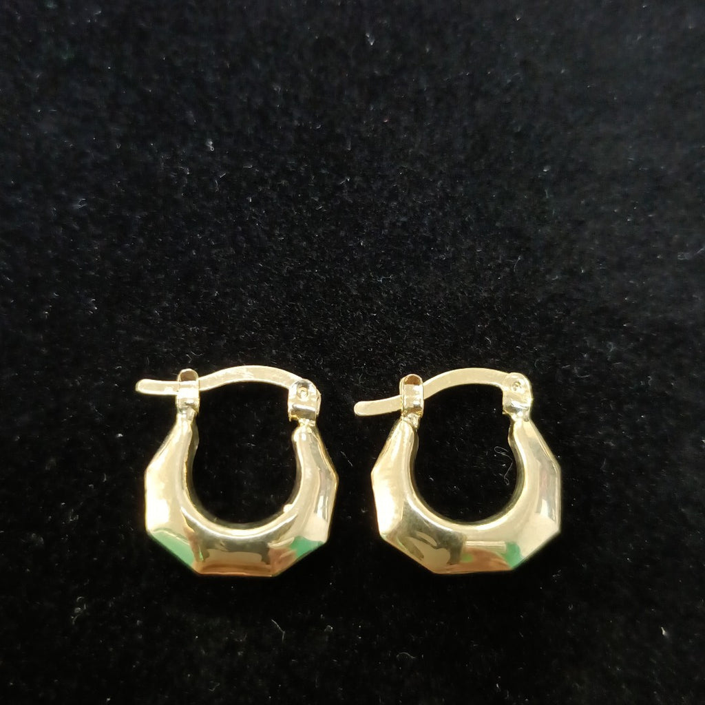 ARETES TEJIDO ARRACADA FACETADA 14K 1.2 GR (NUEVO)
