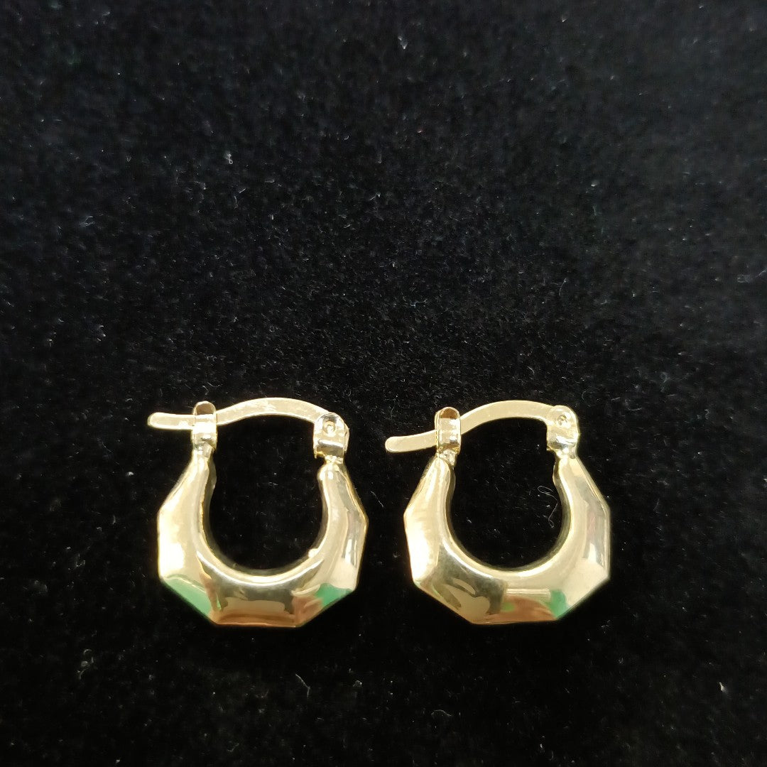 ARETES TEJIDO ARRACADA FACETADA 14K 1.2 GR (NUEVO)