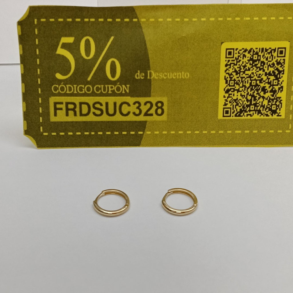 ARETES HUGGIES LISAS 14K 1.4 GR (NUEVO)