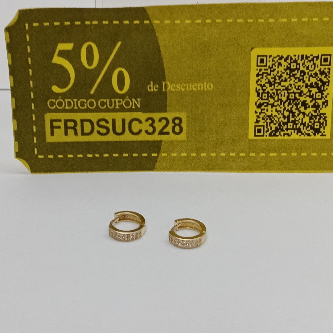 ARETES HUGGIES C CIRCONIAS 14K 2.2 GR (NUEVO)