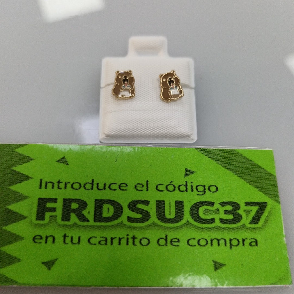BROQUELES BROQUEL FIG CAPIBARA 14K 0.2657 GR (NUEVO)