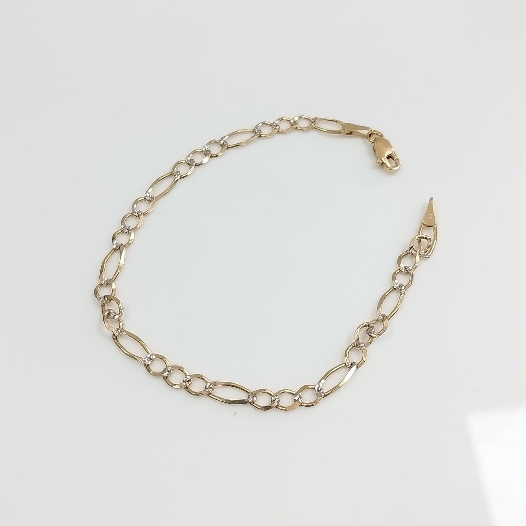 PULSERA 3X1 DIAMANTADA 14K 18 CM 2.7 GR (NUEVO)