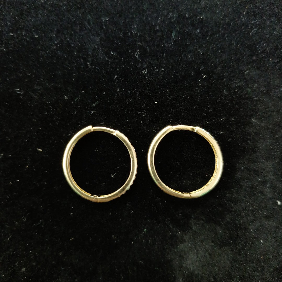 ARETES ARRACADAS C CIRCONIAS 14K 1.8 GR (NUEVO)