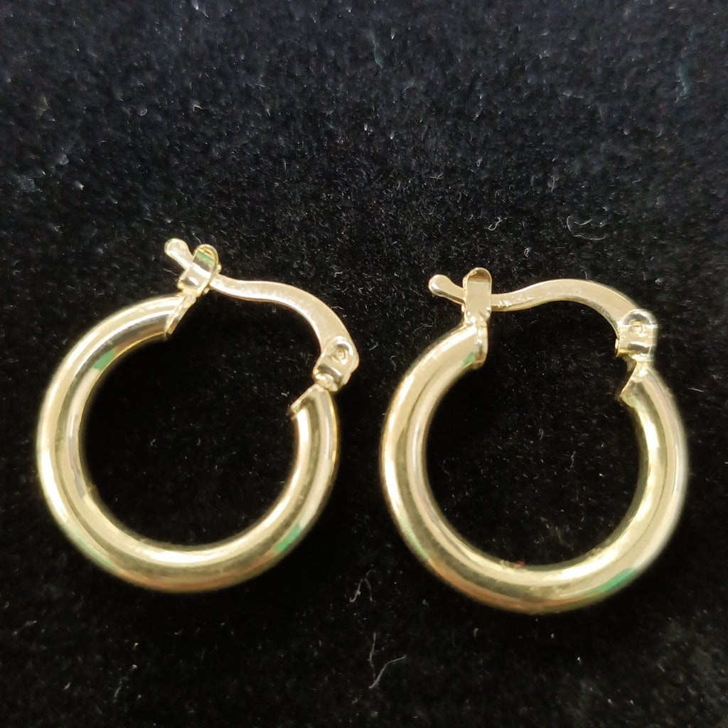 ARETES TEJIDO ARRACADAS LISAS 14K 1.6 GR (NUEVO)