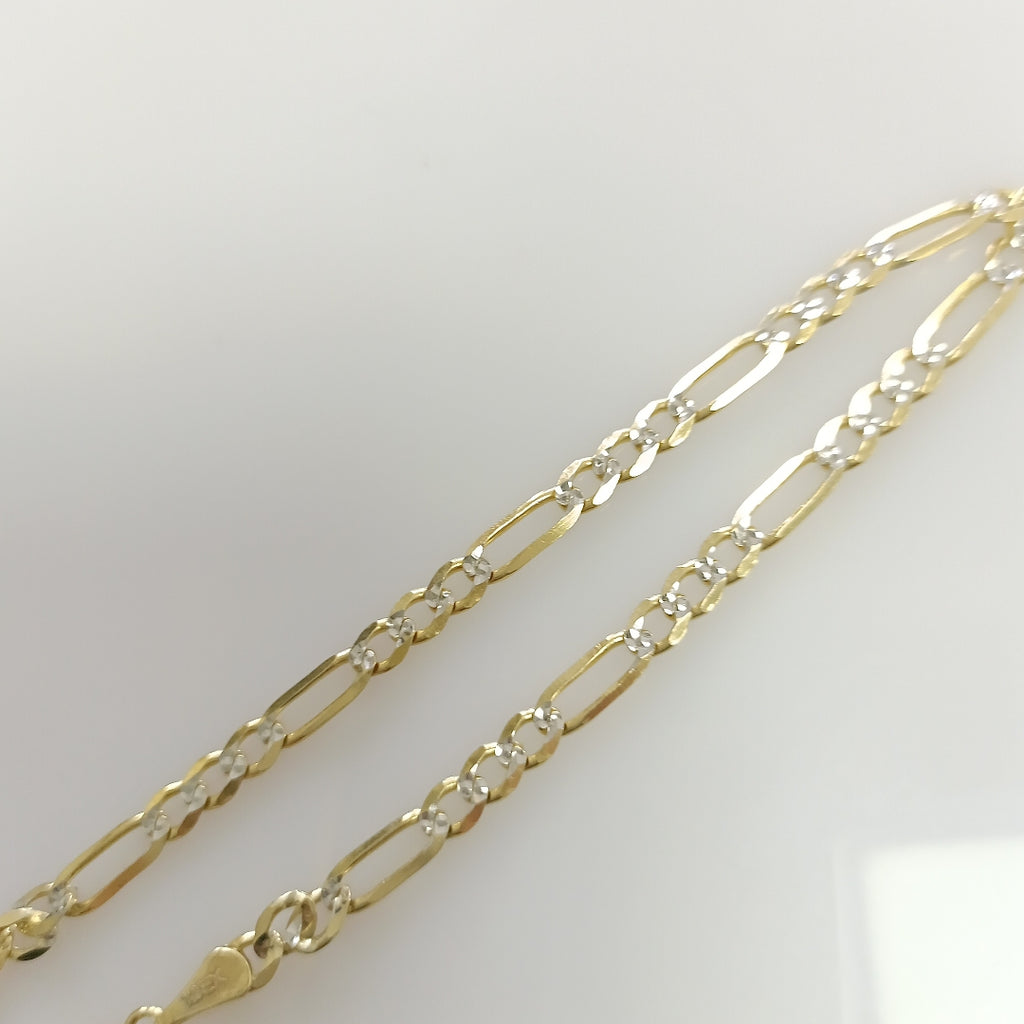 PULSERA 3X1 DIAMANTADA 14K 18 CM 4.5 GR (NUEVO)