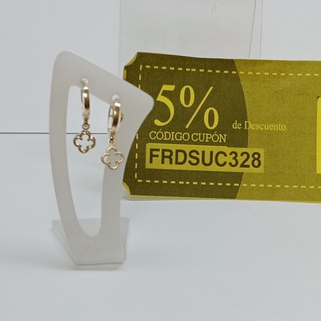 ARETES ARRACADAS CON DIJE 14K 2.4 GR (NUEVO)