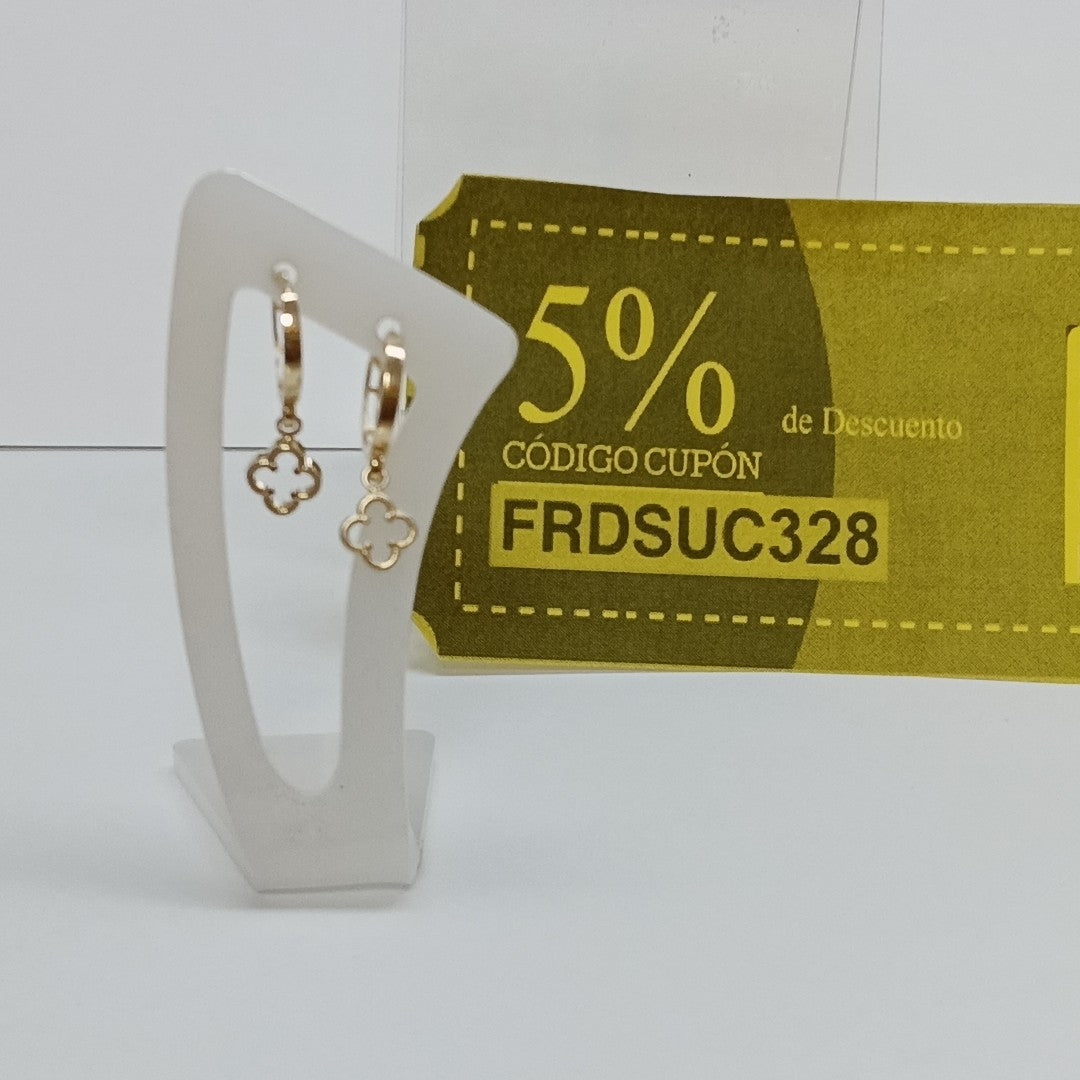 ARETES ARRACADAS CON DIJE 14K 2.4 GR (NUEVO)