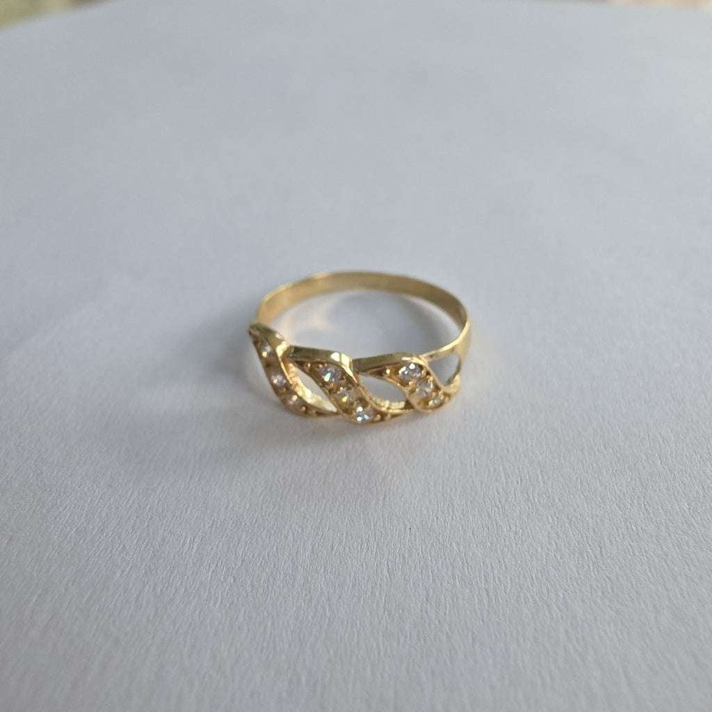 ANILLOS C CIRCONIAS 14K TALLA 7 1.3 GR (NUEVO)