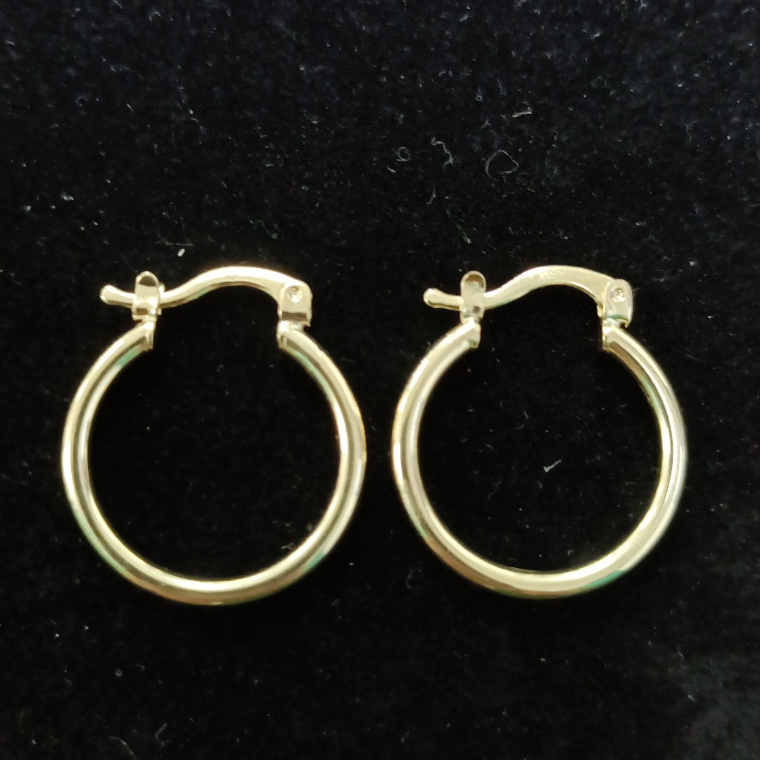 ARETES TEJIDO ARRACADAS LISAS 14K 1.2 GR (NUEVO)