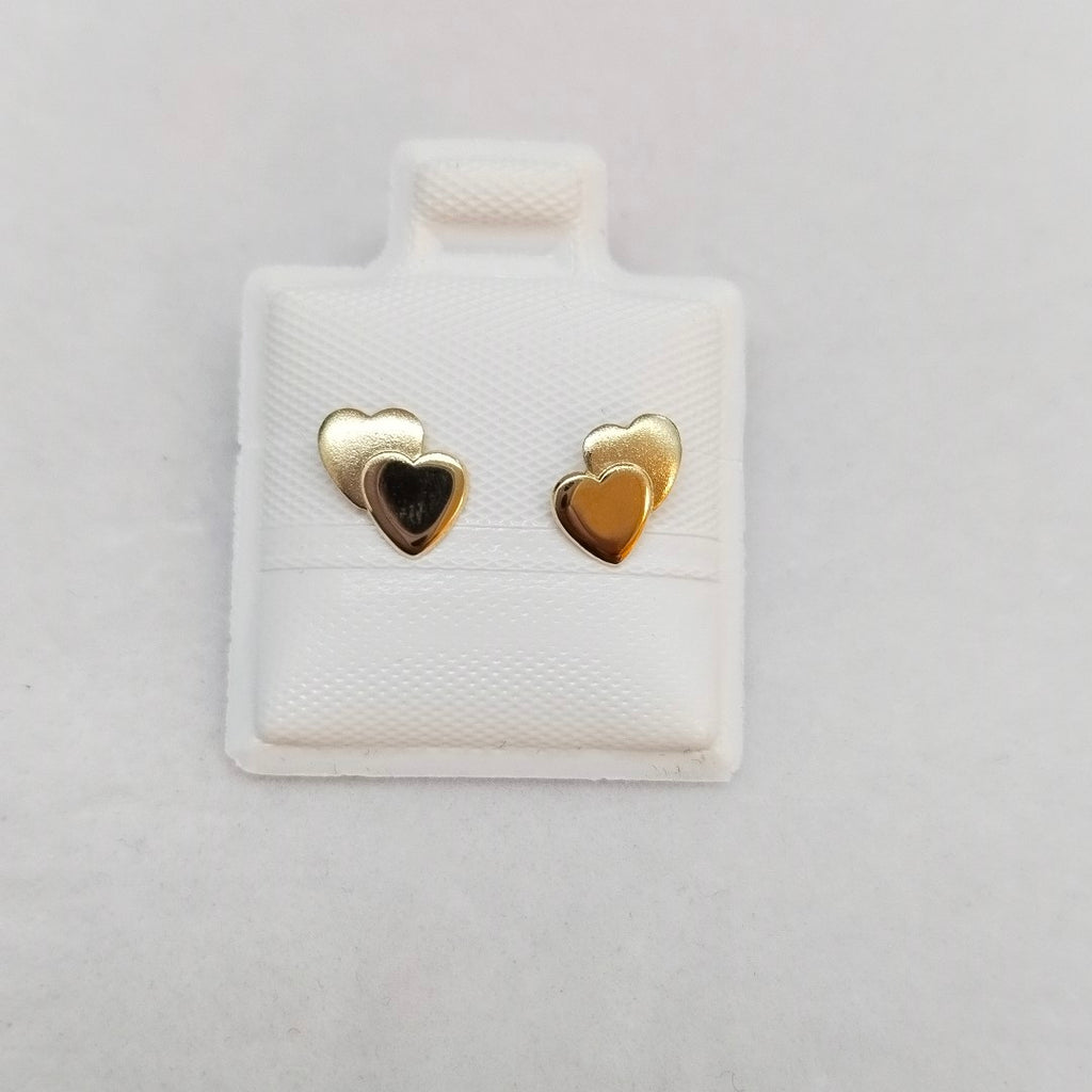 BROQUELES BROQUEL CORAZON DOBLE 14K 0.2171 GR (NUEVO)