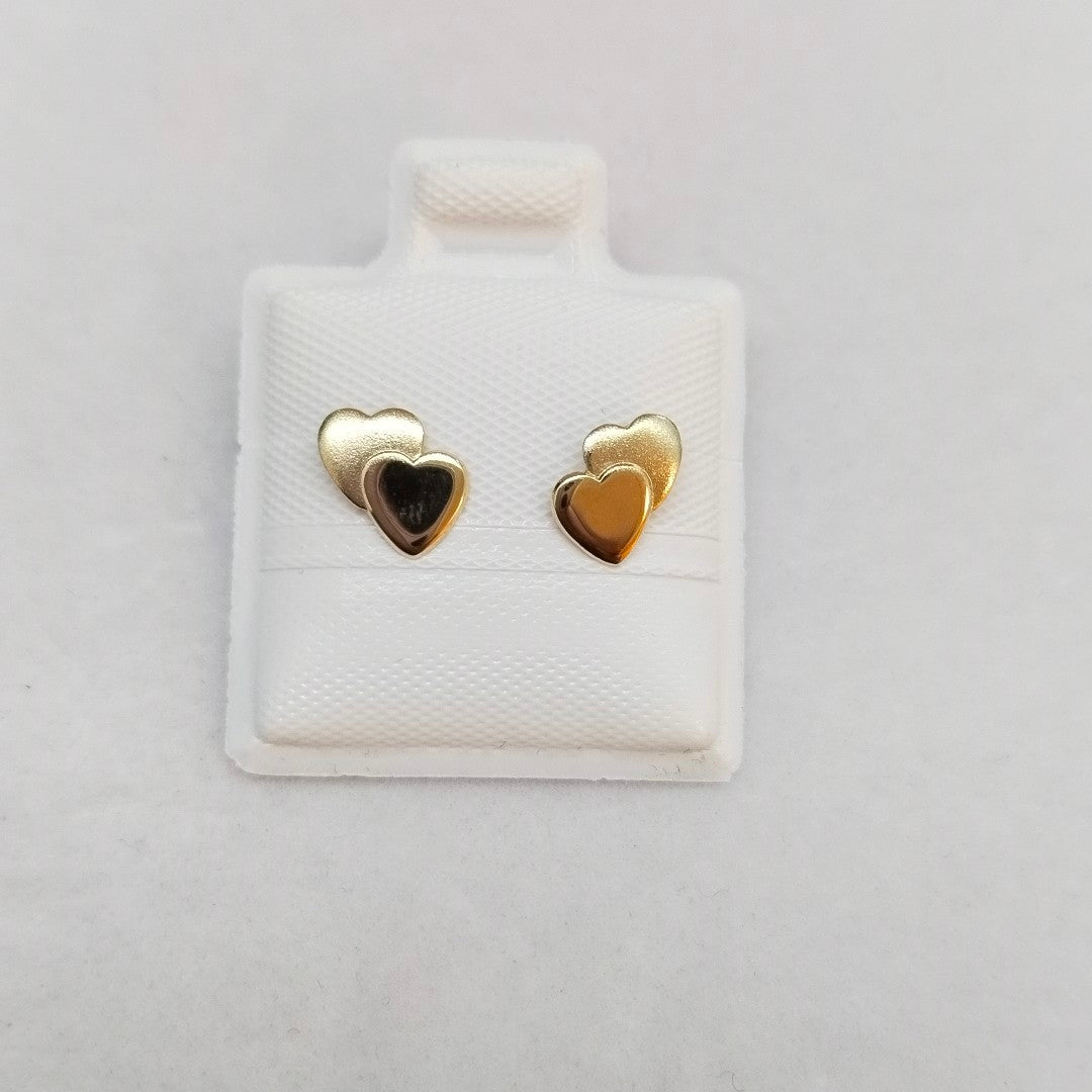 BROQUELES BROQUEL CORAZON DOBLE 14K 0.2171 GR (NUEVO)