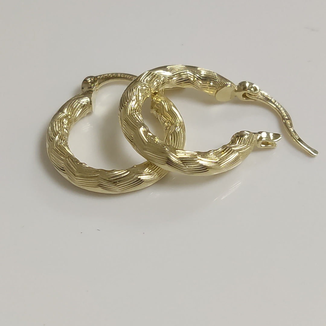 ARETES TEJIDO ARRACADAS ASTRIADAS 14K 2 GR (NUEVO)
