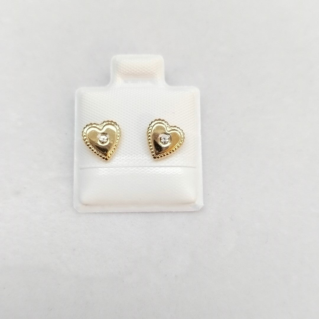 BROQUELES BROQUEL FIG CORAZON C CIRCONIA 14K 0.2614 GR (NUEVO)
