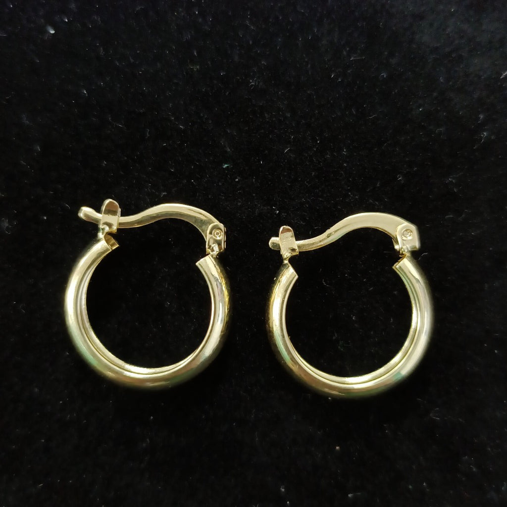 ARETES TEJIDO ARRACADAS LISAS 14K 2.1 GR (NUEVO)