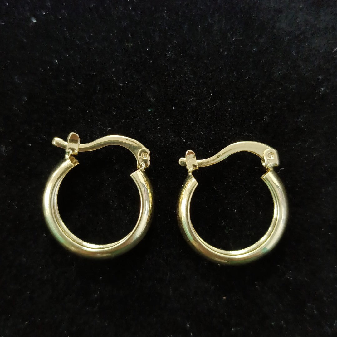 ARETES TEJIDO ARRACADAS LISAS 14K 2.1 GR (NUEVO)