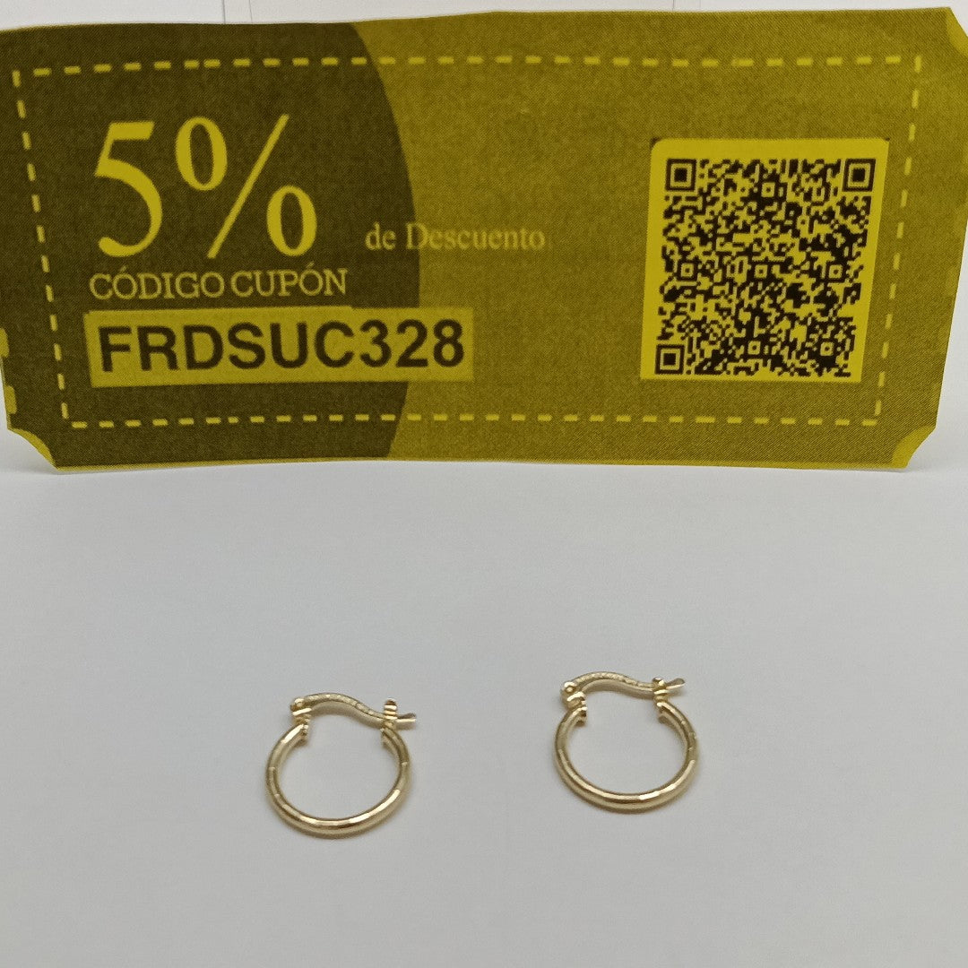 ARETES ARRACADAS ESTRIADAS 14K 1.4 GR (NUEVO)