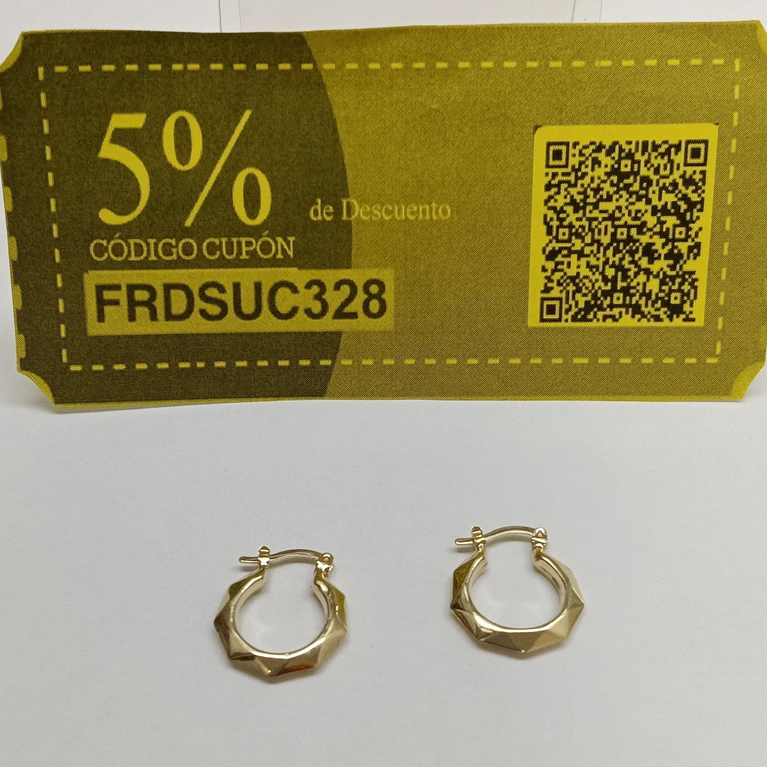 ARETES TEJIDO ARRACADAS FACETADAS 14K 1.7 GR (NUEVO)