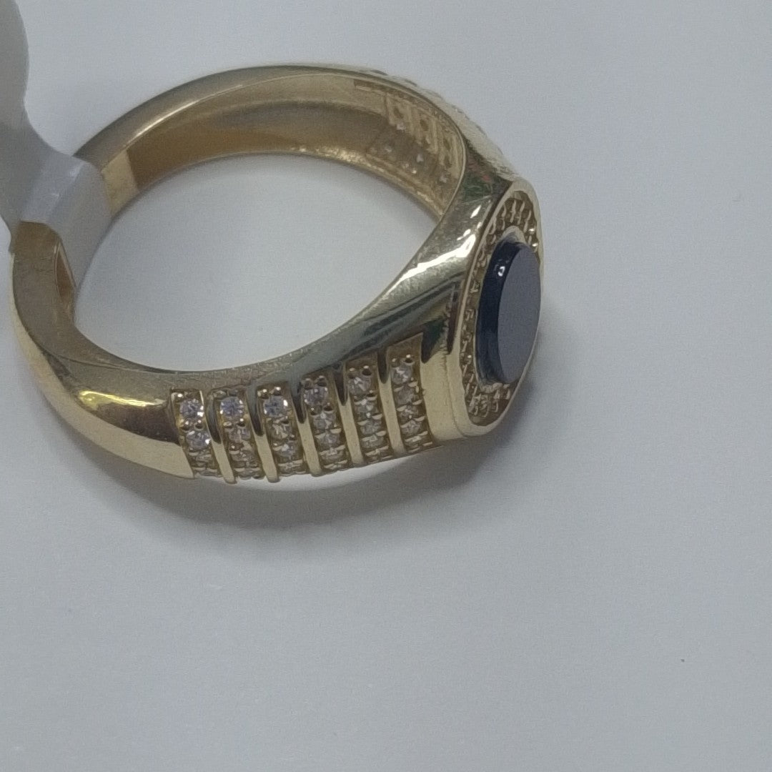 ANILLOS C ONIX Y CIRCONIAS 14K TALLA 11 5.4 GR (NUEVO)