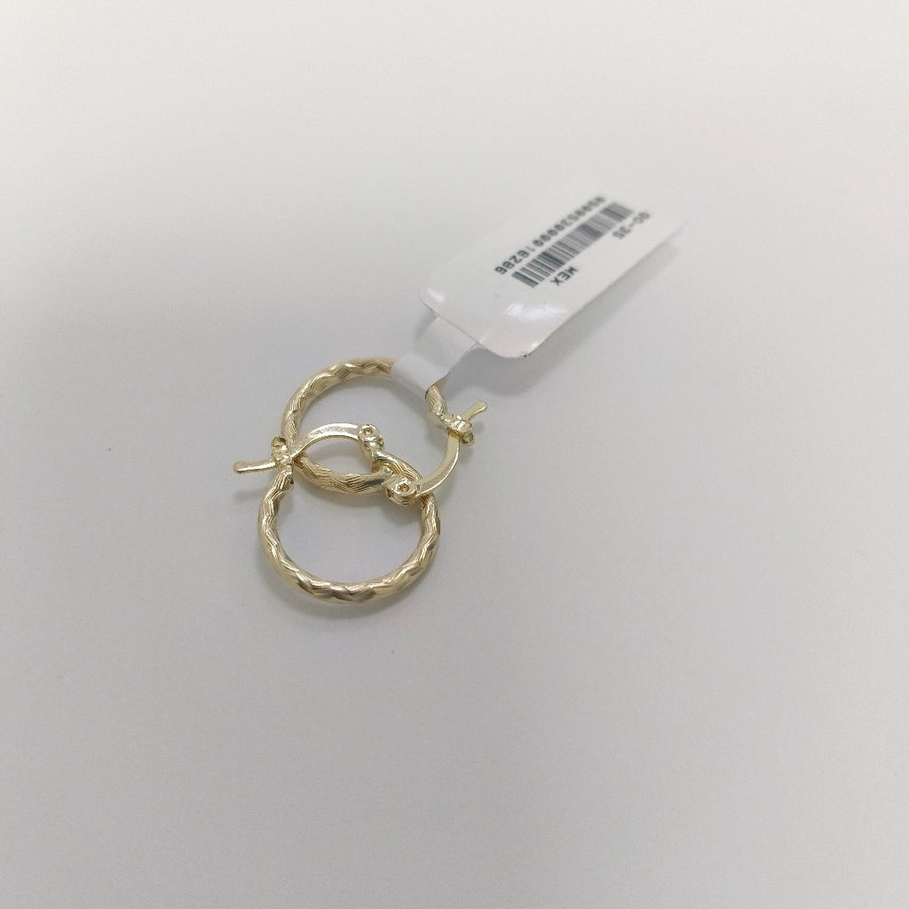 ARETES ARRACADAS TRENZADAS 14K 18 1.6 GR (NUEVO)