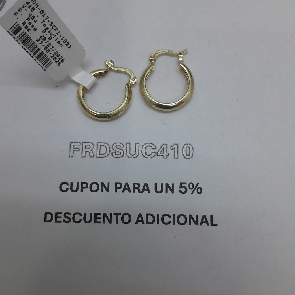 ARETES TEJIDO ARRACADA SATINADA 14K 2.6 GR (NUEVO)