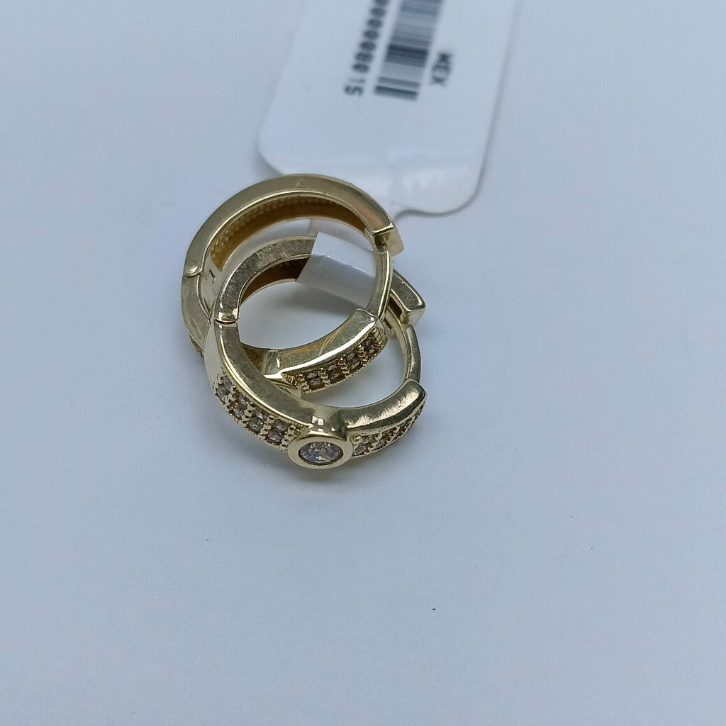 ARETES ARRACADAS C CIRCONIAS 10K 2.7 GR (NUEVO)