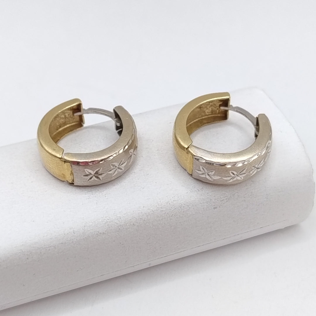 ARRACADAS PAR ORO, ORO BLANCO 14 K 3.2 GRMS (SEMINUEVO)