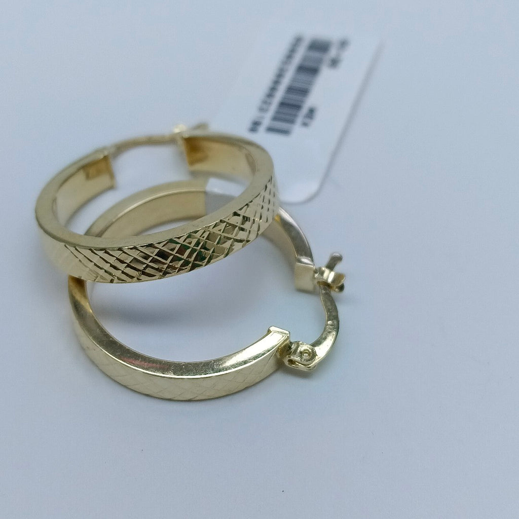 ARETES TEJIDO ARRACADAS FACETADAS 14K 2.9 GR (NUEVO)