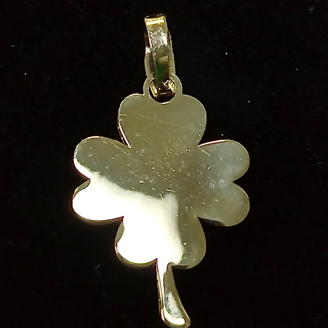 DIJE FIG TREBOL C CIRCONIA 14K 0.8 GR (NUEVO)