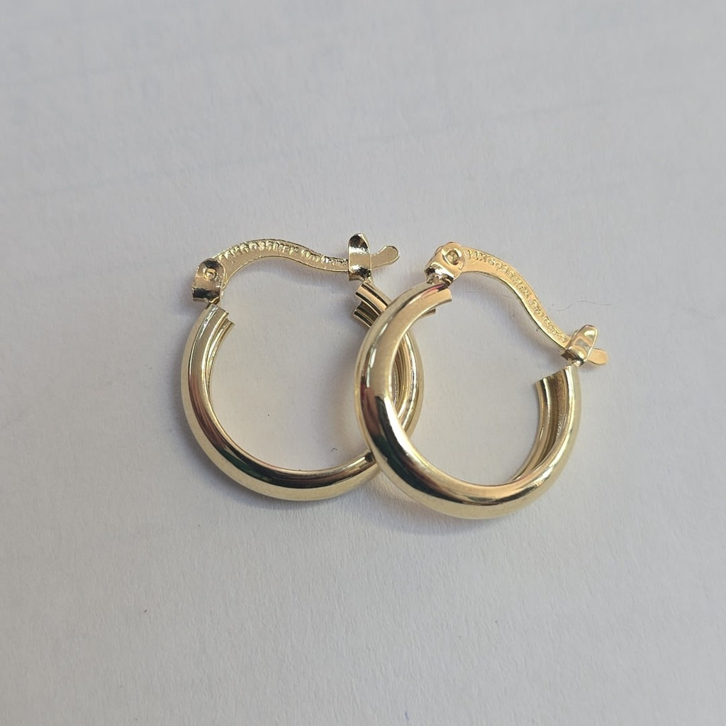 ARETES TEJIDO ARRACADAS LISAS 14K 2.1 GR (NUEVO)