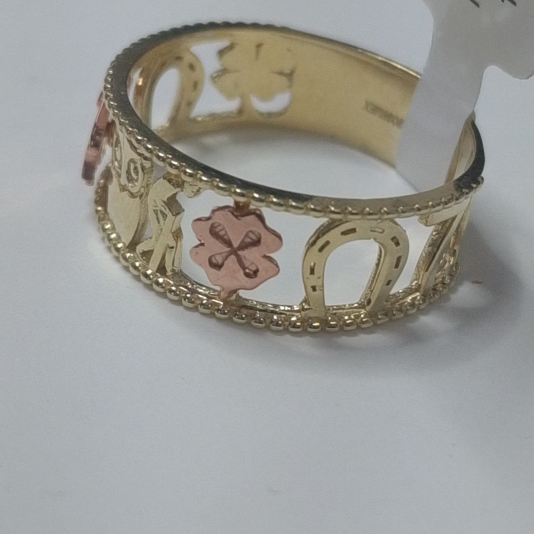 ANILLOS ARGOLLA DE LA SUERTE 10K TALLA 9 3.1 GR (NUEVO)