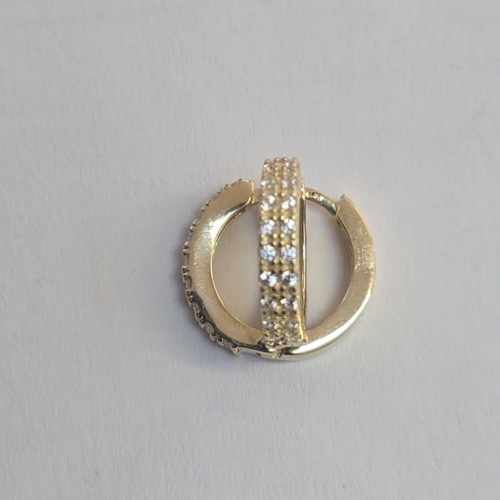 ARETES HUGGIES C CIRCONIAS 14K 1.7 GR (NUEVO)