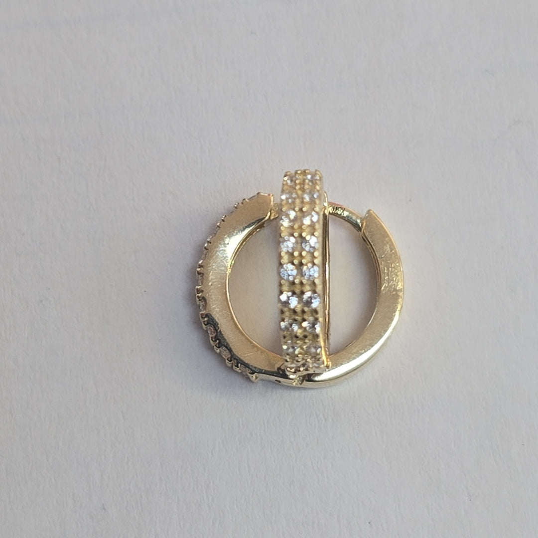 ARETES HUGGIES C CIRCONIAS 14K 1.7 GR (NUEVO)