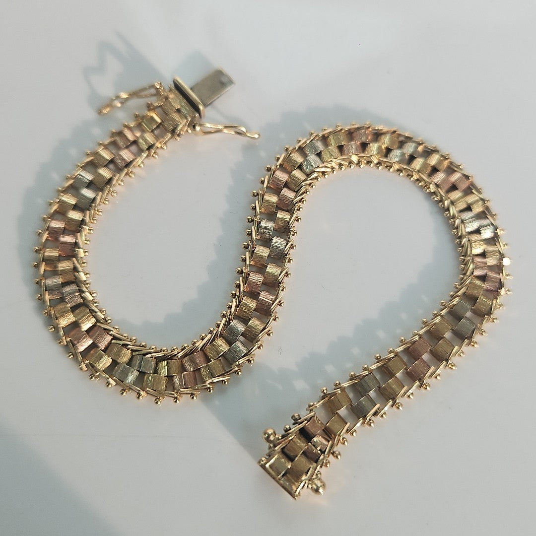 PULSERA ORO COMBINADO 14 K 13,30 GRMS (SEMINUEVO)