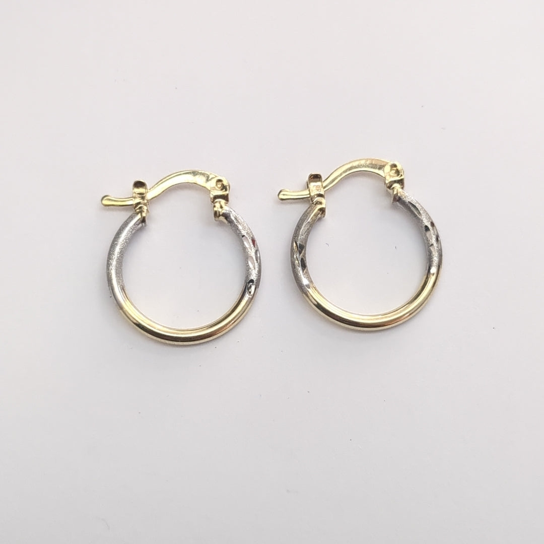 ARETES ARRACADAS COMBINADAS 14K 1.1 GR (NUEVO)