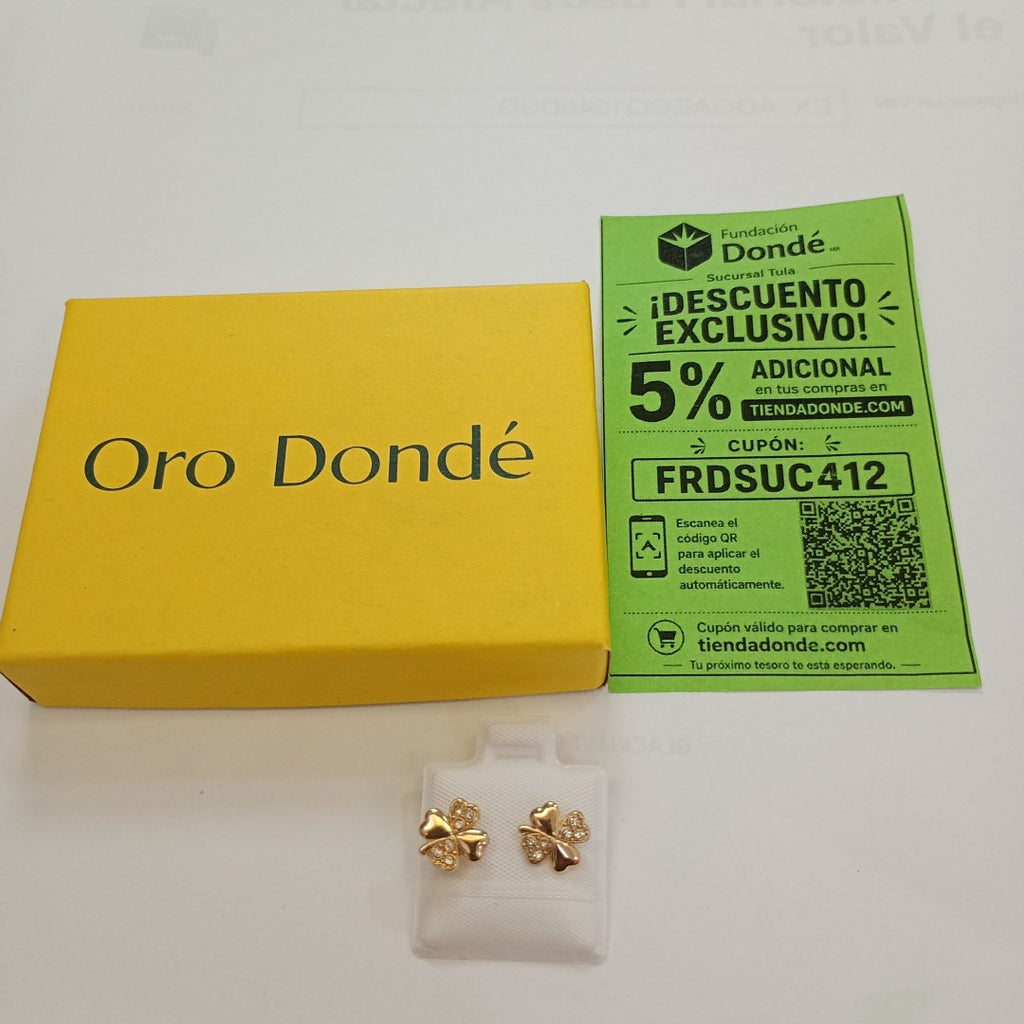 BROQUELES BROQUEL FIG TREBOL 14K 0.2851 GR (NUEVO)