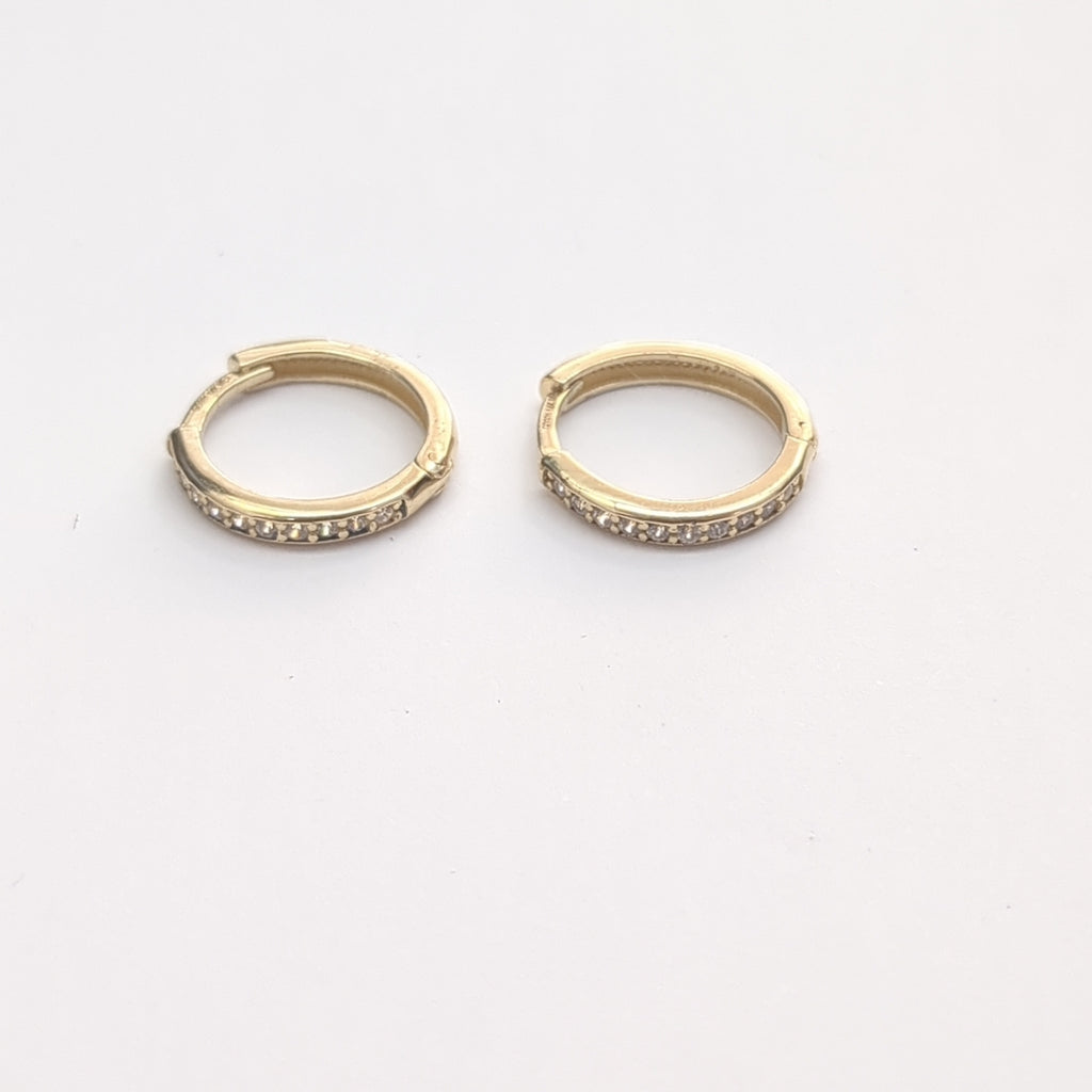 ARETES ARRACADA C CIRCONIAS 14K 1.6 GR (NUEVO)