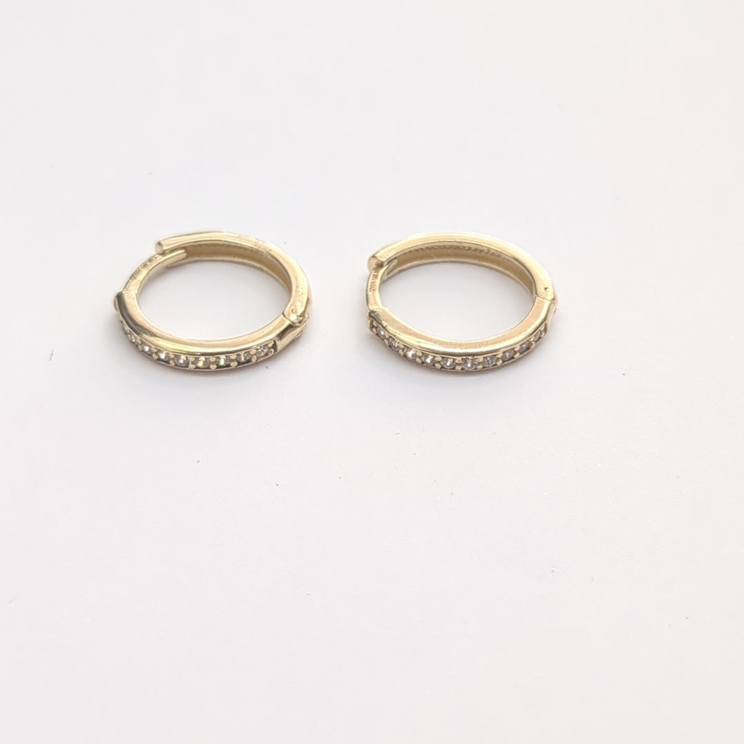 ARETES ARRACADA C CIRCONIAS 14K 1.6 GR (NUEVO)