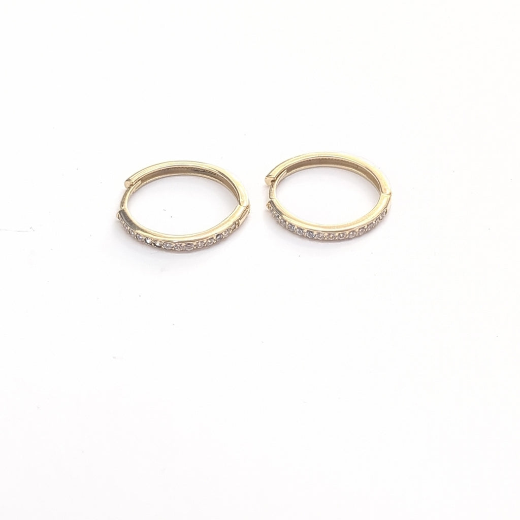 ARETES ARRACADAS C CIRCONIAS 14K 2.1 GR (NUEVO)
